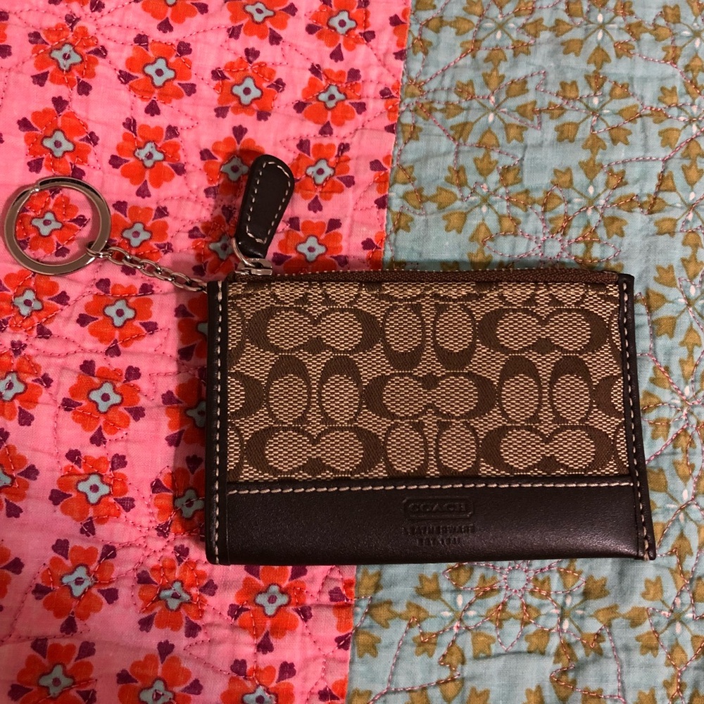 Coach signature skinny wallet/id case